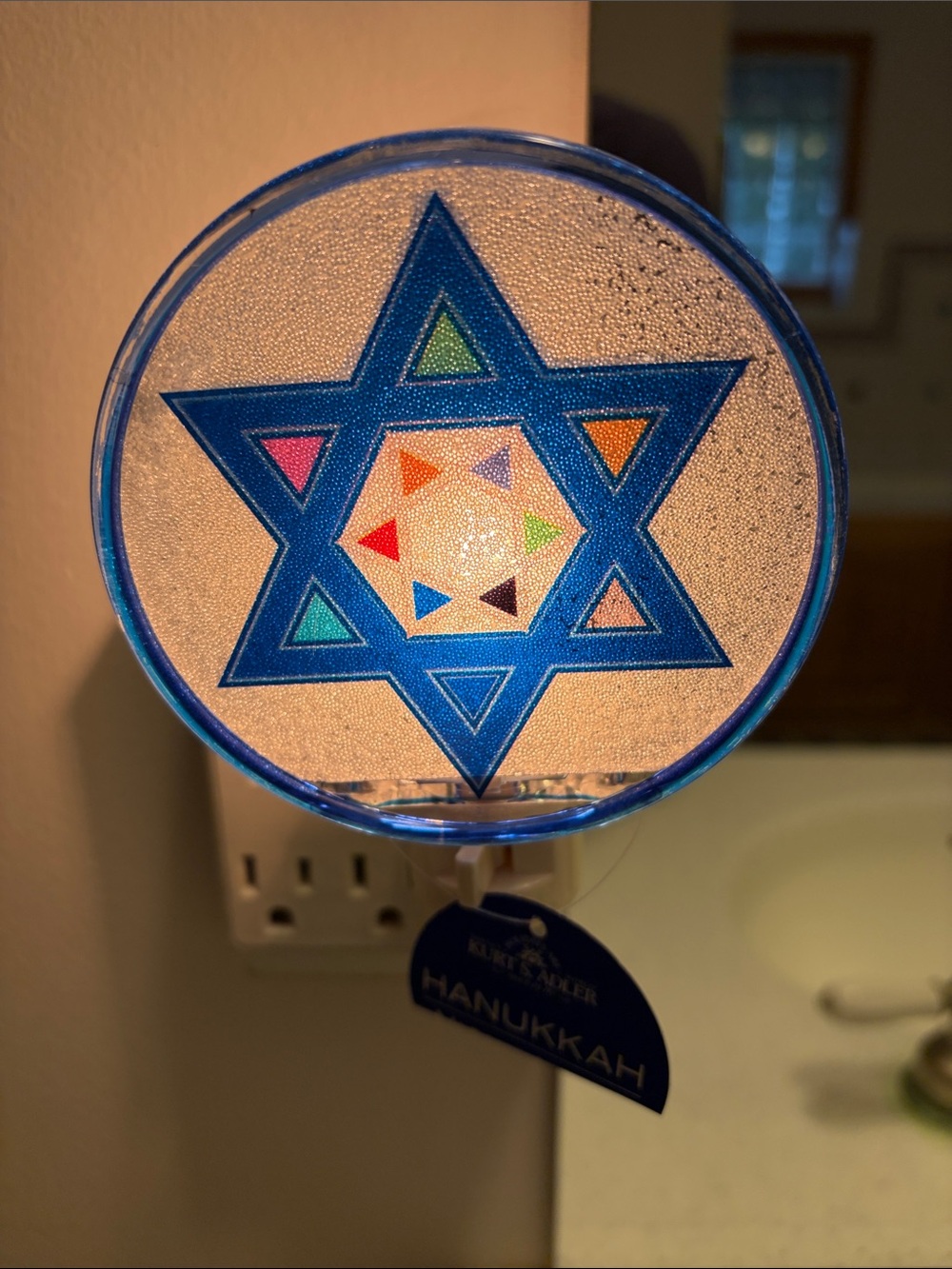Kurt Adler Star of David Hanukkah Nightlight New with Tag